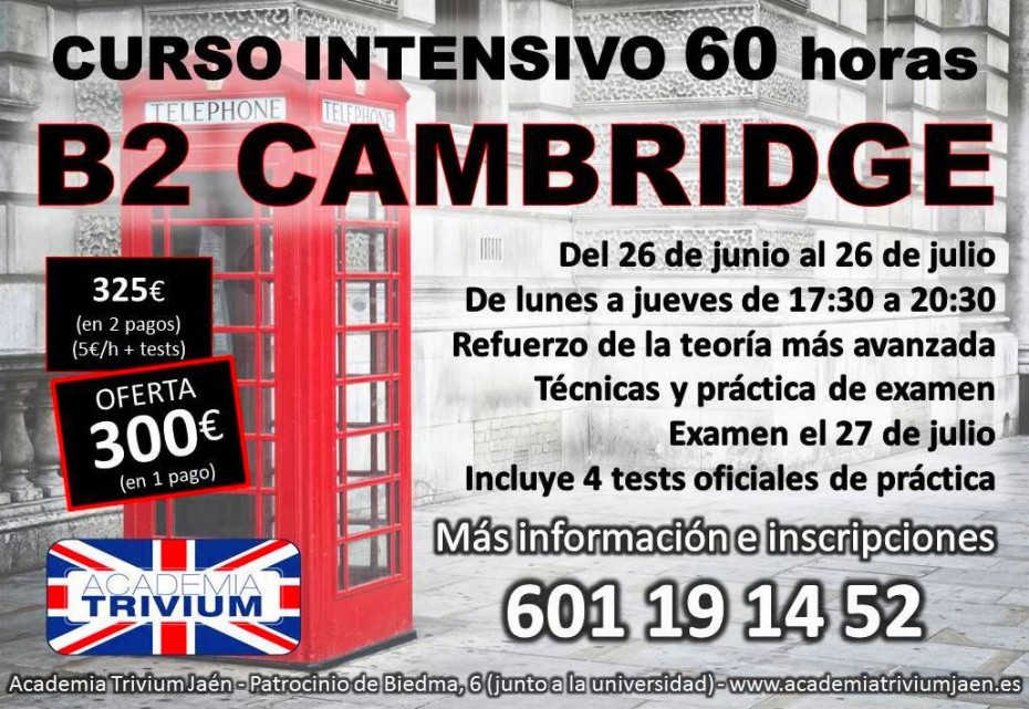 Intensivo B2 Cambridge Junio-Julio 2017